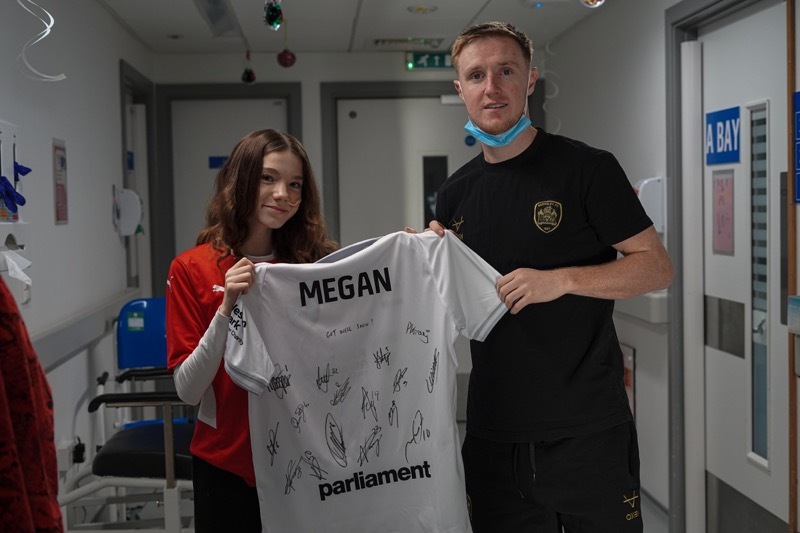 Other image for Barnsley players lift spirits with hospital visit
